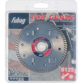 Алмазный отрезной диск FUBAG для керамогранита Top Glass D125