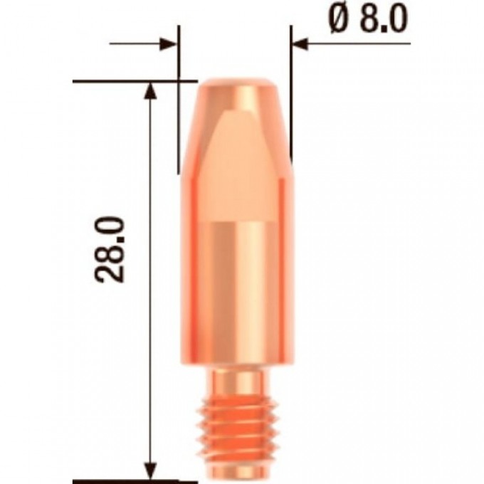 Контактный наконечник FUBAG M6х28 мм ECU D=1.4 мм. (10 шт.) FB.CTM6.28-14 Контактный наконечник FUBAG M6х28 мм ECU D=1.4 мм. (10 шт.) FB.CTM6.28-14