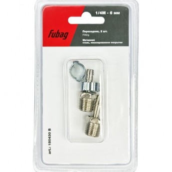 Переходник FUBAG 1/4"M на елочку 6мм с обжимным кольцом 6x11мм_блистер 2шт Переходник FUBAG 1/4"M на елочку 6мм с обжимным кольцом 6x11мм_блистер 2шт