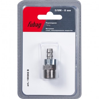 Переходник FUBAG 3/8"М на елочку 8мм с обжимным кольцом 8x13мм, блистер 1 шт